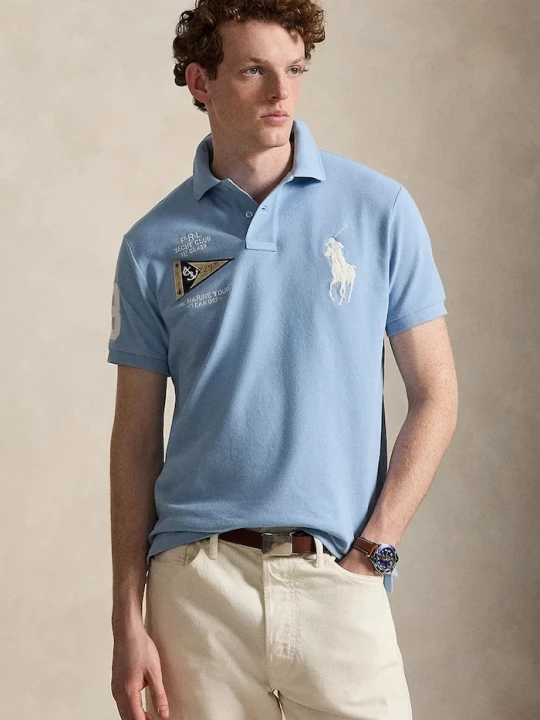 Zdjęcie produktu Polo Ralph Lauren polo męskie bawełniane niebieski