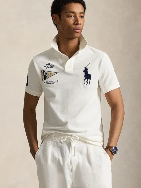 Zdjęcie produktu Polo Ralph Lauren polo męskie bawełniane beżowy