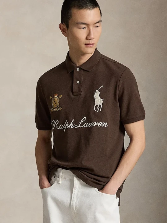 Zdjęcie produktu Polo Ralph Lauren polo męskie bawełniane brązowy