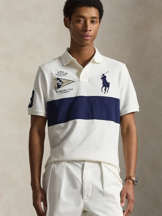 Zdjęcie produktu Polo Ralph Lauren polo męskie bawełniane beżowy