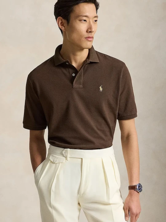 Zdjęcie produktu Polo Ralph Lauren polo męskie bawełniane brązowy