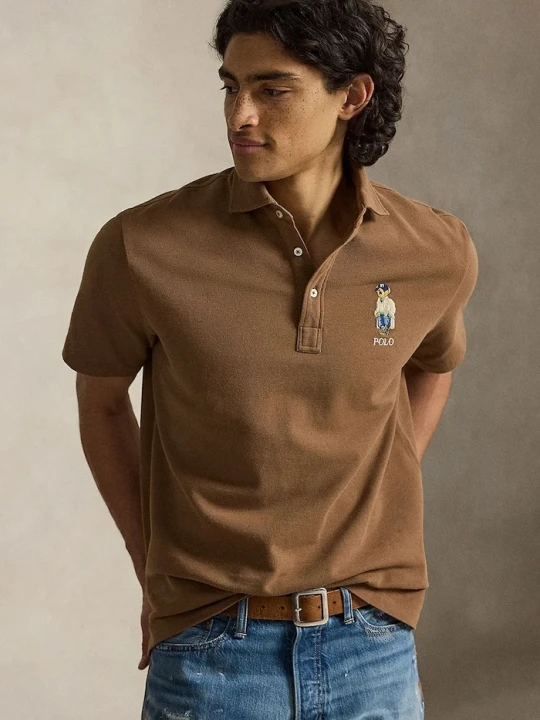 Zdjęcie produktu Polo Ralph Lauren polo męskie bawełniane brązowy