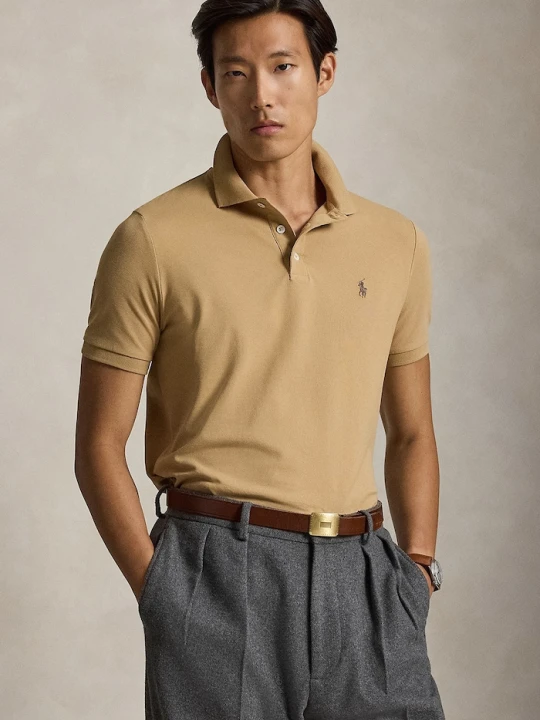 Zdjęcie produktu Polo Ralph Lauren polo męskie bawełniane z elastanem brązowy