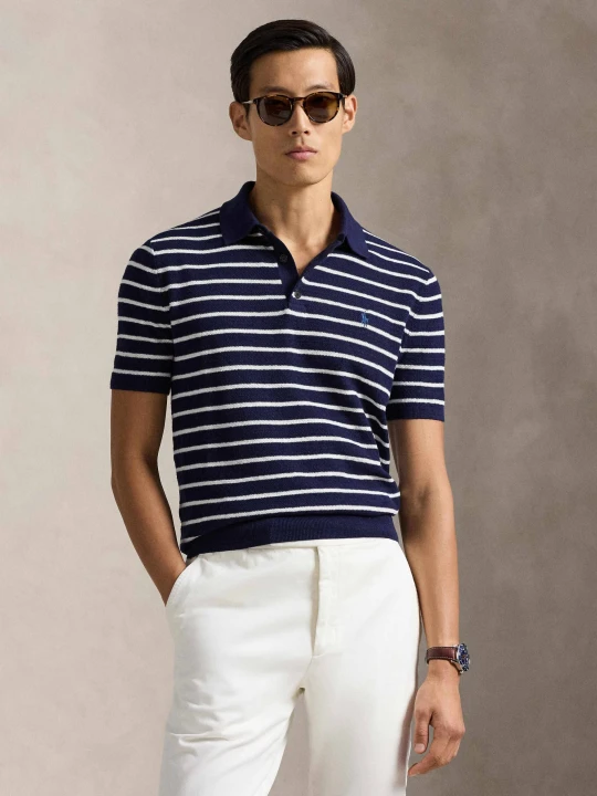 Zdjęcie produktu POLO RALPH LAUREN Polo | Regular Fit | z dodatkiem lnu granatowy