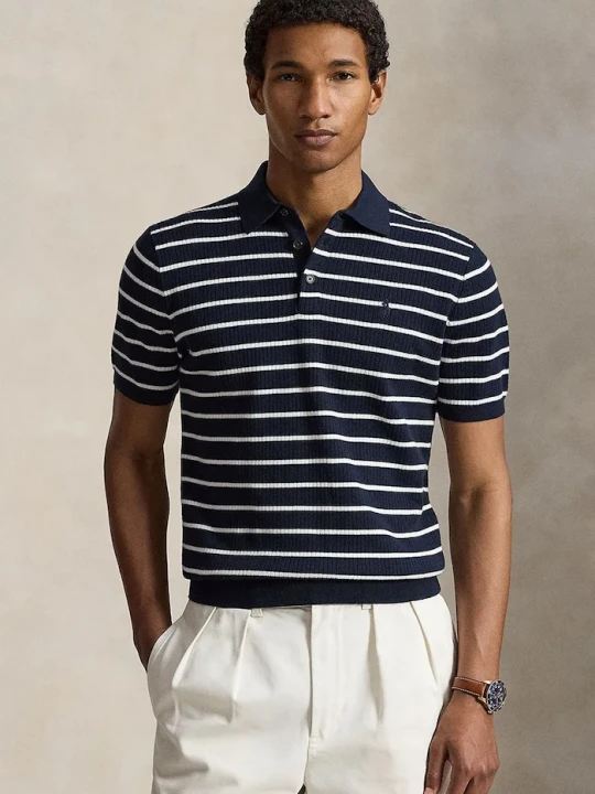 Zdjęcie produktu Polo Ralph Lauren polo swetrowe męskie bawełniane granatowy