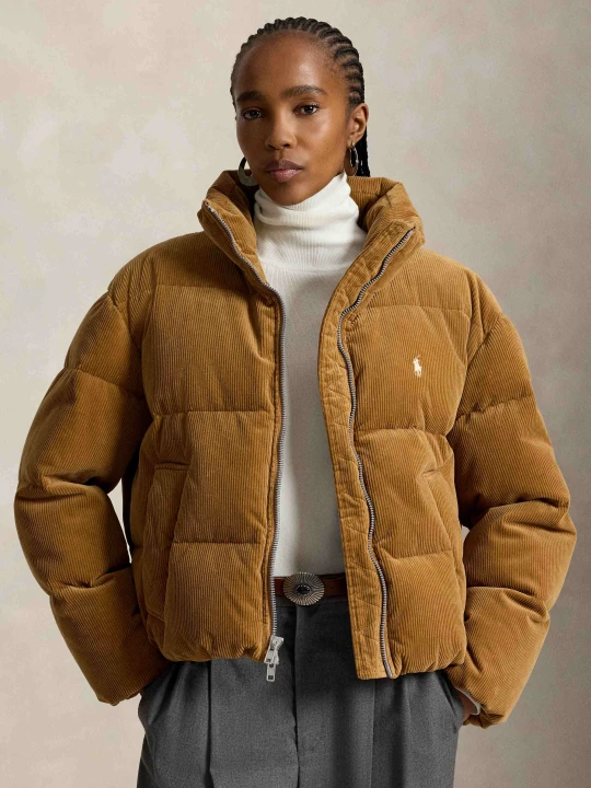 Zdjęcie produktu POLO RALPH LAUREN Puchowa kurtka Cord | Regular Fit | sztruks camel