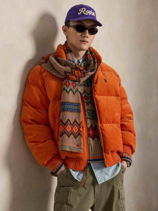 Zdjęcie produktu POLO RALPH LAUREN Puchowa kurtka | Regular Fit | sztruks pomarańczowy