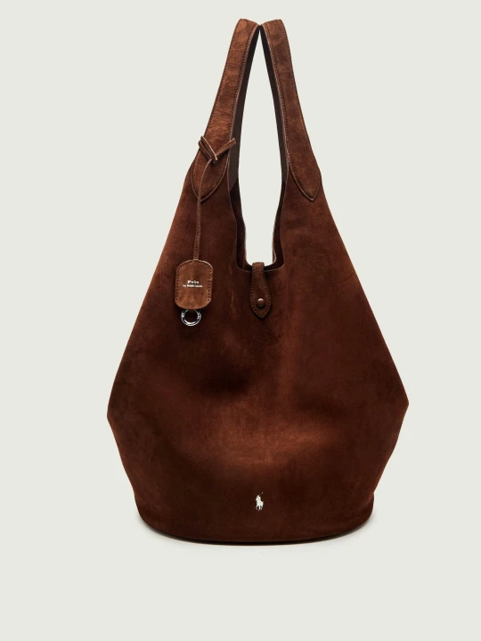 Zdjęcie produktu POLO RALPH LAUREN Shopperka + saszetka Play | zamsz brązowy