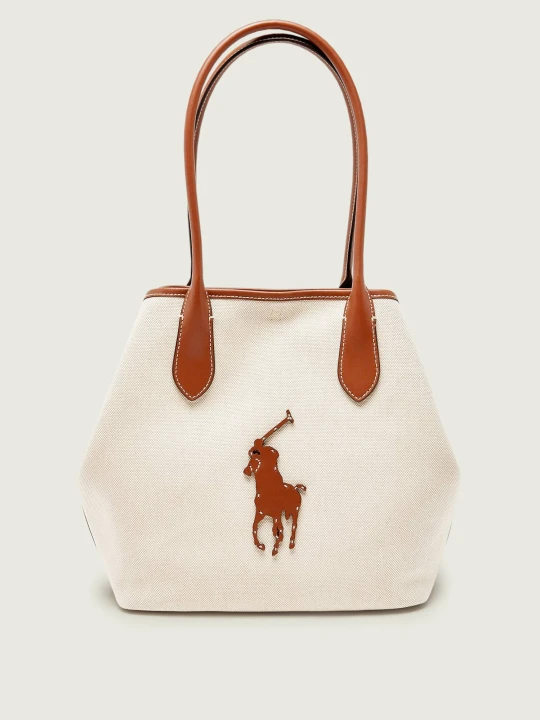 Zdjęcie produktu POLO RALPH LAUREN Shopperka | z dodatkiem skóry beżowy