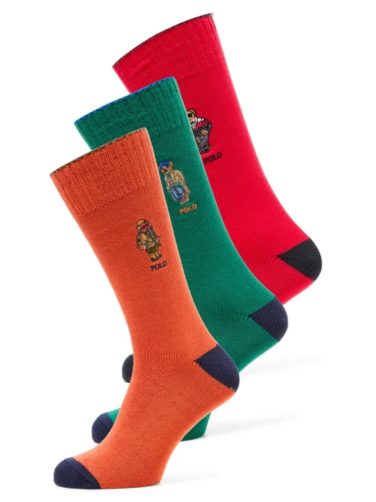 Zdjęcie produktu Polo Ralph Lauren Skarpety w zestawie 3 par Mężczyźni Bawełna pomarańczowy | czerwony | zielony, ONE SIZE