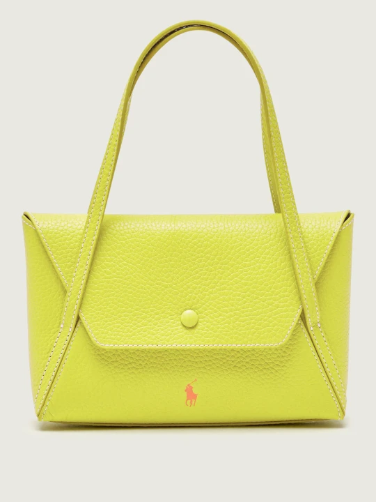 Zdjęcie produktu POLO RALPH LAUREN Skórzana kopertówka POLO PLAY limonkowy