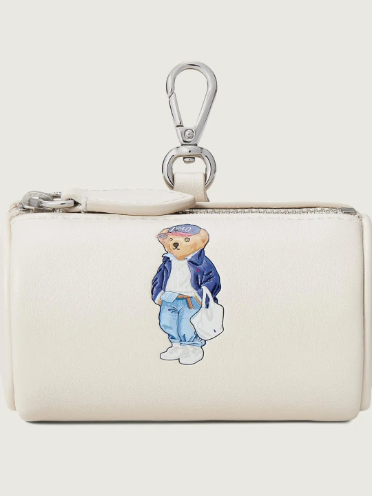 Zdjęcie produktu POLO RALPH LAUREN Skórzana portmonetka/brelok kremowy