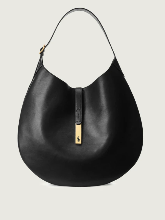 Zdjęcie produktu POLO RALPH LAUREN Skórzane hobo ID czarny