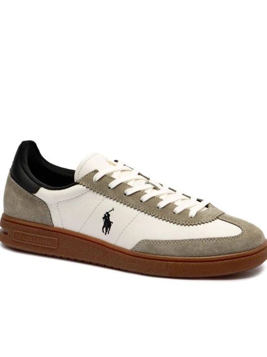 Zdjęcie produktu POLO RALPH LAUREN Skórzane sneakersy BEDFORD | zamsz szary