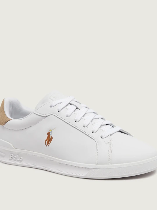 Zdjęcie produktu POLO RALPH LAUREN Skórzane sneakersy Heritage Court II | zamsz biały