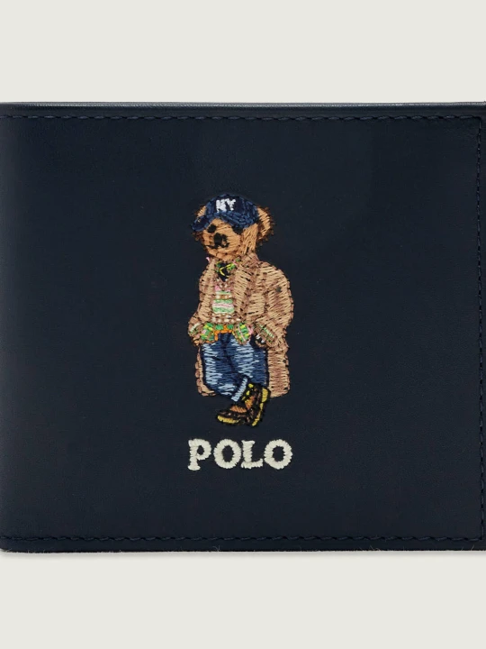 Zdjęcie produktu POLO RALPH LAUREN Skórzany portfel Billfold granatowy