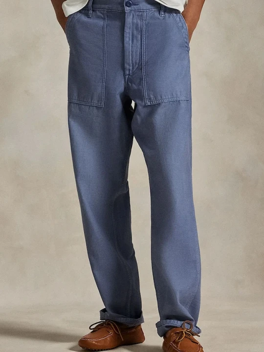 Zdjęcie produktu Polo Ralph Lauren spodnie straight damskie bawełniane niebieski