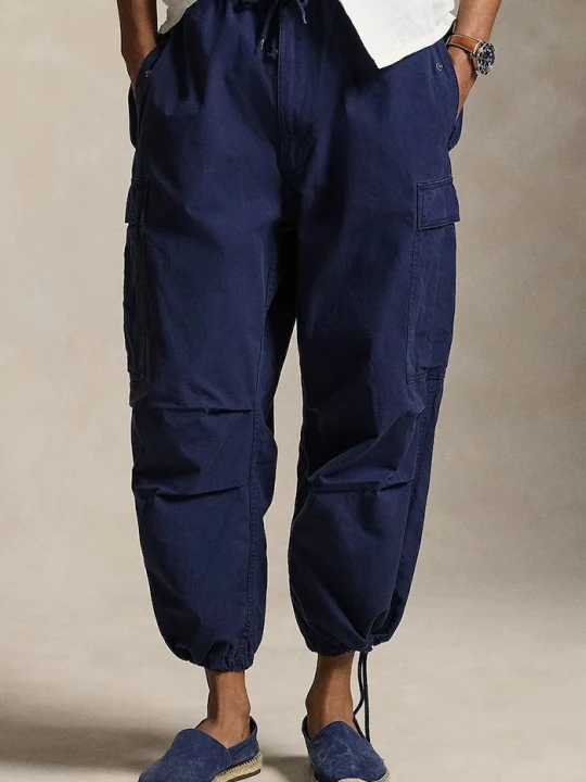 Zdjęcie produktu Polo Ralph Lauren spodnie cargo męskie bawełniane granatowy