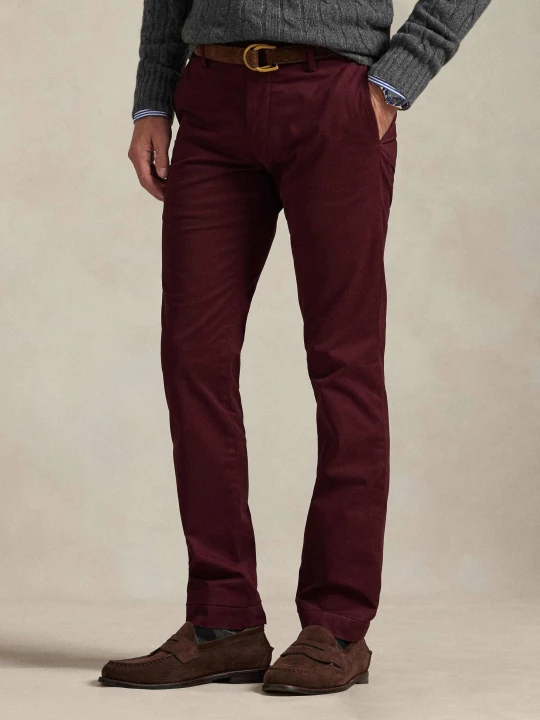 Zdjęcie produktu POLO RALPH LAUREN Spodnie chino GREENWICH | Slim Fit | stretch bordowy