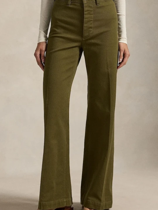 Zdjęcie produktu Polo Ralph Lauren spodnie damskie z bawełną zielony