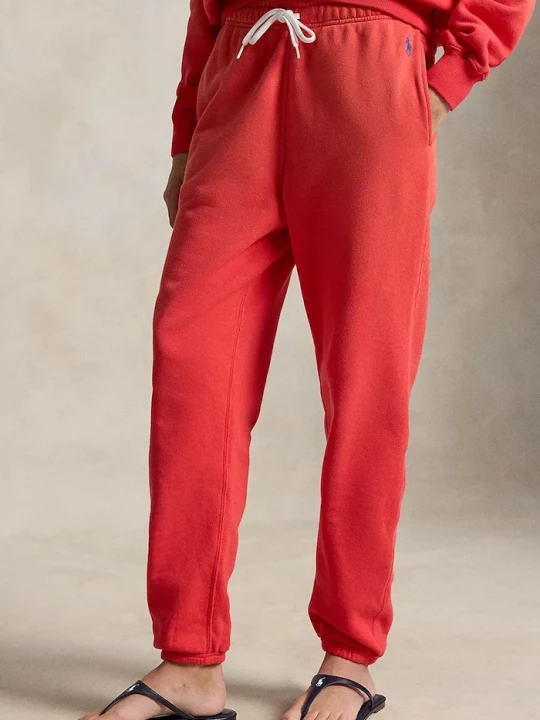 Zdjęcie produktu Polo Ralph Lauren spodnie dresowe damskie z bawełną pomarańczowy