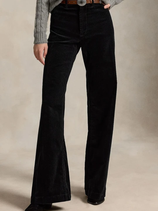 Zdjęcie produktu Polo Ralph Lauren spodnie flare z bawełną damskie