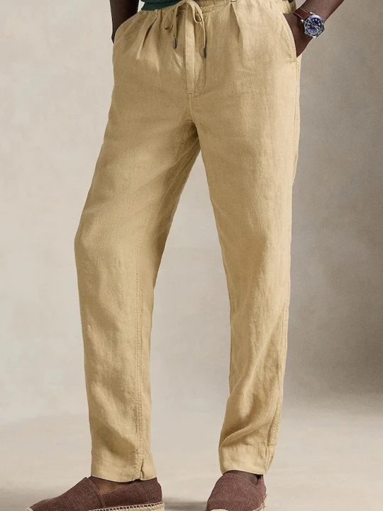 Zdjęcie produktu Polo Ralph Lauren spodnie lniane beżowy