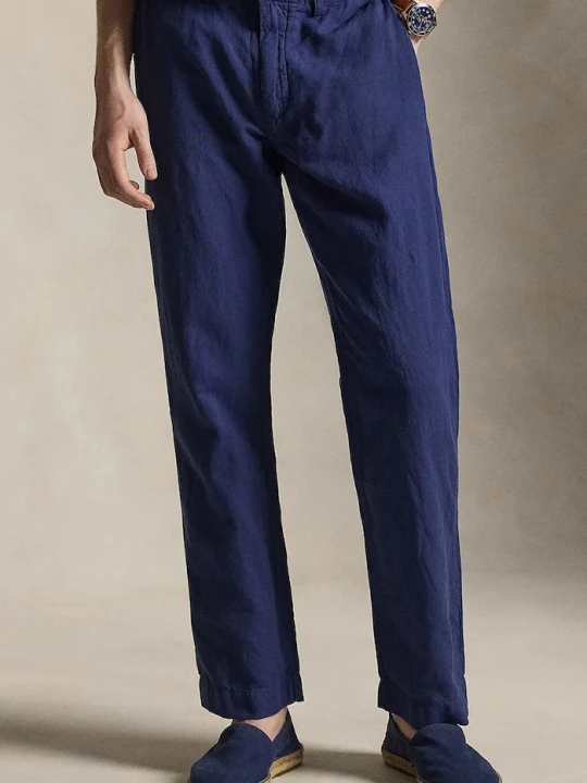 Zdjęcie produktu Polo Ralph Lauren spodnie męskie lniane granatowy