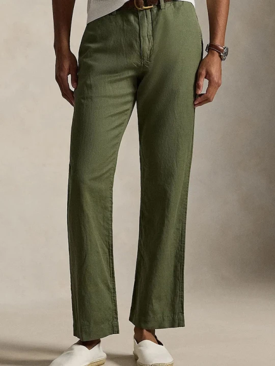 Zdjęcie produktu Polo Ralph Lauren spodnie męskie lniane zielony
