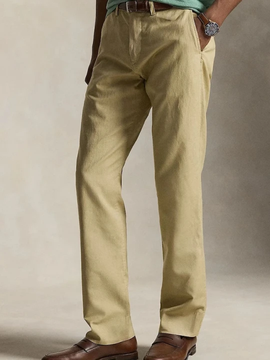 Zdjęcie produktu Polo Ralph Lauren spodnie męskie lniane brązowy