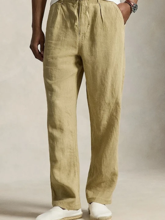 Zdjęcie produktu Polo Ralph Lauren spodnie męskie lniane beżowy