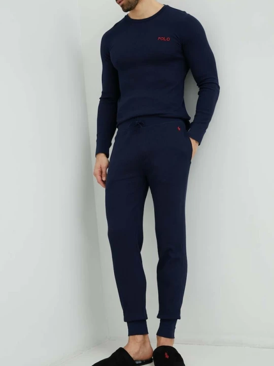 Zdjęcie produktu Polo Ralph Lauren spodnie piżamowe męskie z bawełną granatowy