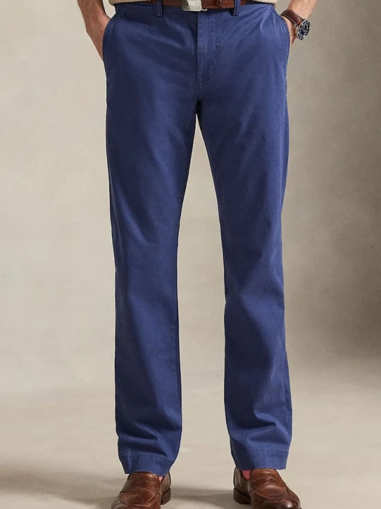 Zdjęcie produktu Polo Ralph Lauren spodnie straight męskie z bawełną granatowy