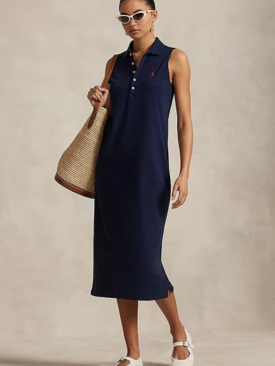Zdjęcie produktu Polo Ralph Lauren sukienka bawełniana granatowy