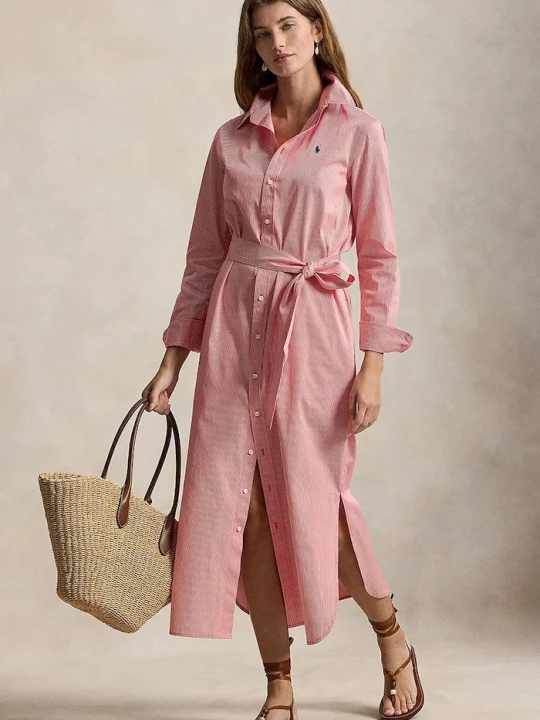 Zdjęcie produktu Polo Ralph Lauren sukienka bawełniana różowy