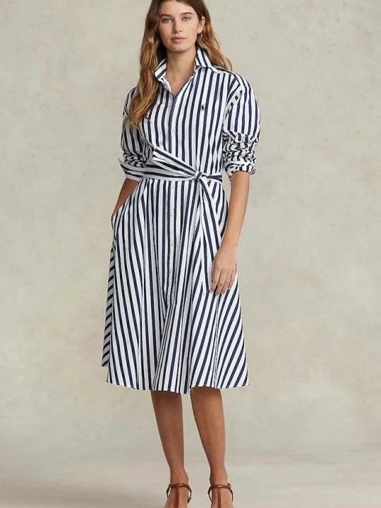 Zdjęcie produktu Polo Ralph Lauren sukienka bawełniana granatowy