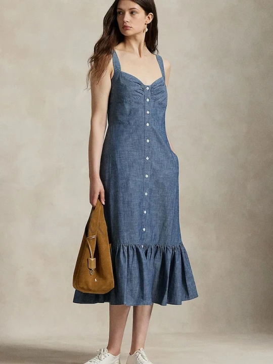 Zdjęcie produktu Polo Ralph Lauren sukienka bawełniana niebieski