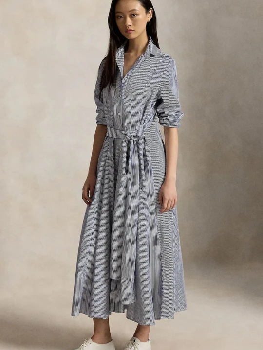 Zdjęcie produktu Polo Ralph Lauren sukienka koszulowa bawełniana granatowy