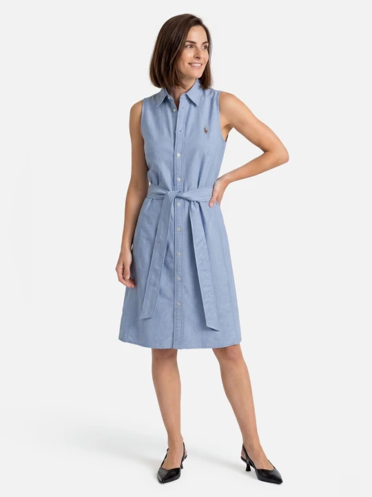 Zdjęcie produktu Polo Ralph Lauren Sukienka midi dla kobiet Kobiety Bawełna niebieski