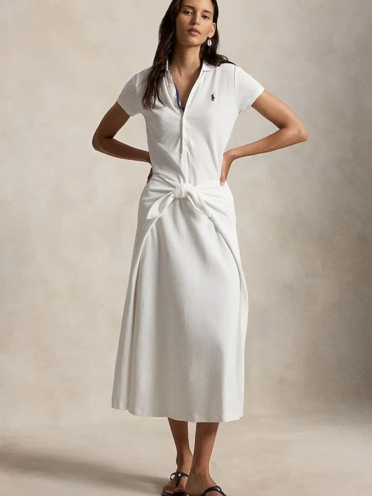 Zdjęcie produktu Polo Ralph Lauren sukienka rozkloszowana gładka bawełniana