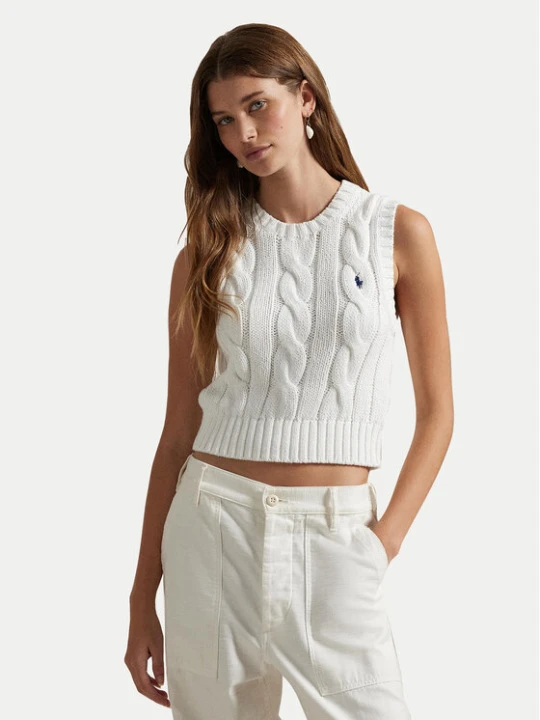Zdjęcie produktu Polo Ralph Lauren Sweter 211959295001 Biały Slim Fit