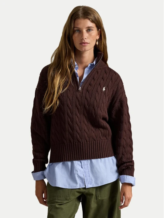 Zdjęcie produktu Polo Ralph Lauren Sweter 211963467505 Brązowy Relaxed Fit