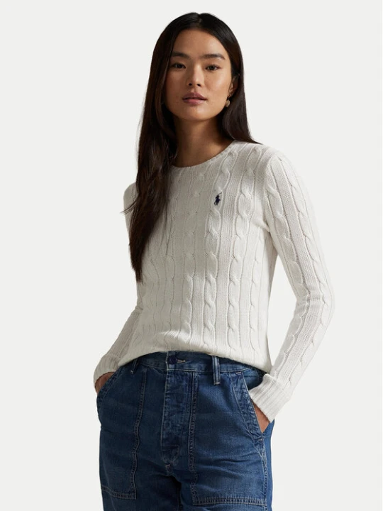 Zdjęcie produktu Polo Ralph Lauren Sweter 211971869007 Biały Slim Fit