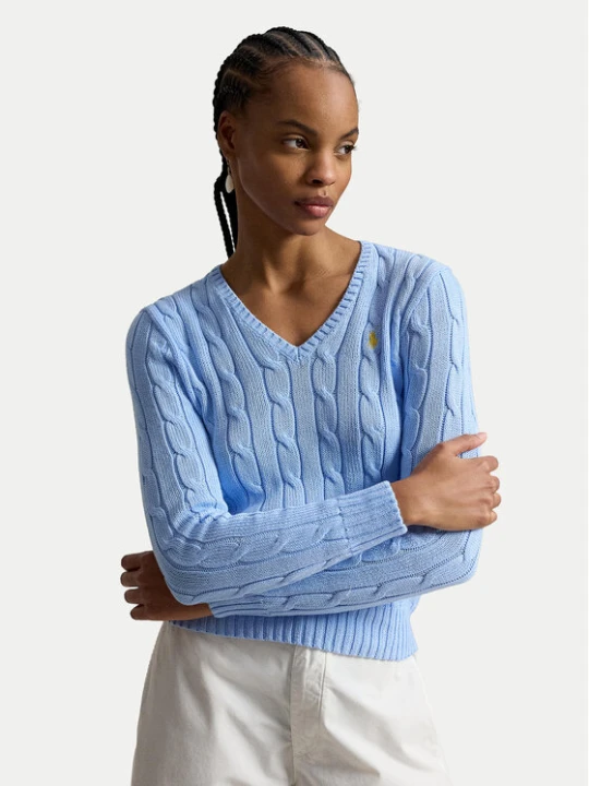 Zdjęcie produktu Polo Ralph Lauren Sweter 211971870514 Niebieski jasny Slim Fit