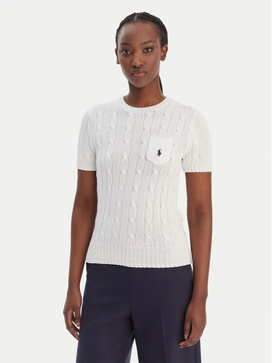 Zdjęcie produktu Polo Ralph Lauren Sweter 211971873005 Biały Slim Fit
