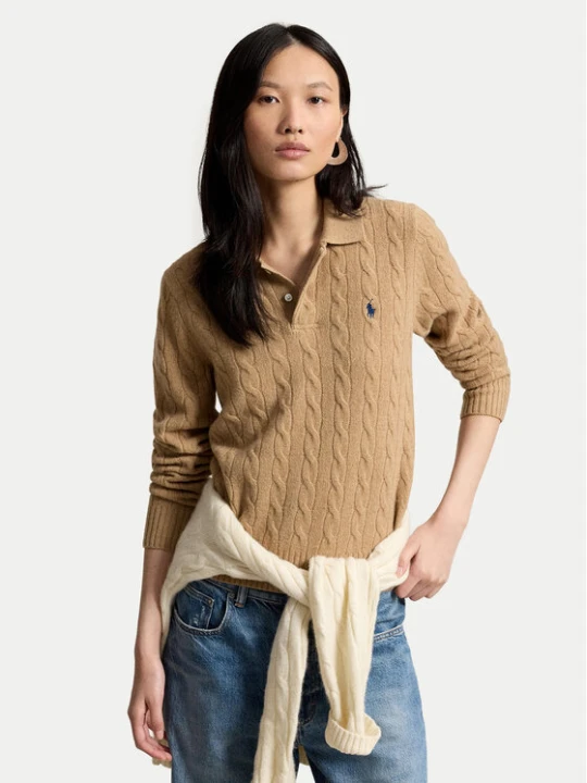 Zdjęcie produktu Polo Ralph Lauren Sweter 211972132002 Brązowy jasny Regular Fit