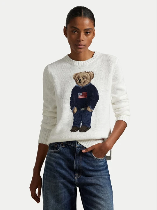 Zdjęcie produktu Polo Ralph Lauren Sweter 211978359001 Biały Relaxed Fit