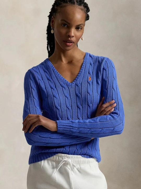 Zdjęcie produktu Polo Ralph Lauren sweter damski bawełniany niebieski