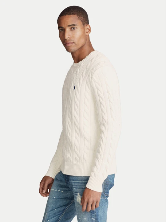 Zdjęcie produktu Polo Ralph Lauren Sweter 710775885024 Écru Regular Fit Kremowy