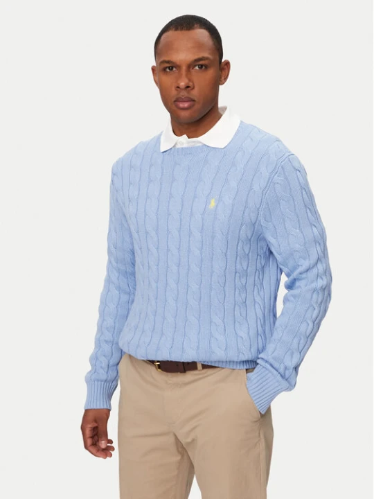 Zdjęcie produktu Polo Ralph Lauren Sweter 710775885535 Błękitny Regular Fit Niebieski jasny